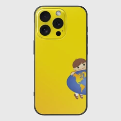 Чехол для iPhone 16 Pro силиконовый с защитой камеры Мальчик из советского Атласа Мир