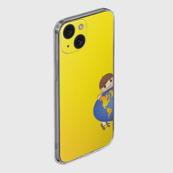 Чехол для iPhone 15 силиконовый с защитой камеры Мальчик из советского Атласа Мир - фото 2