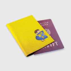 Обложка для паспорта матовая кожа Мальчик из советского Атласа Мир - фото 2