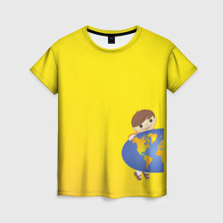 Женская футболка 3D Мальчик из советского Атласа Мир