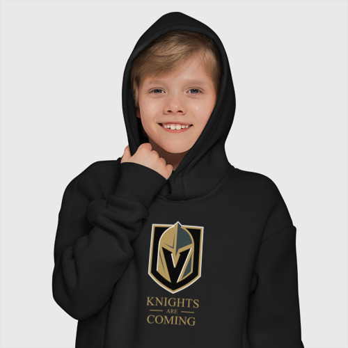 Детское худи Oversize хлопок Knights are coming , Вегас Голден Найтс , Vegas Golden Knights, цвет черный - фото 12