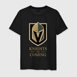 Knights are coming , Вегас Голден Найтс , Vegas Golden Knights – Мужская футболка хлопок с принтом купить со скидкой в -20%