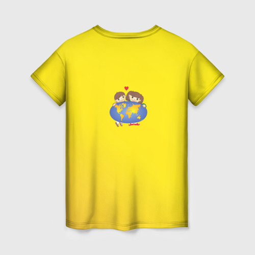 Женская футболка 3D с принтом Девочка из Советского Атласа Мир, вид сзади #1