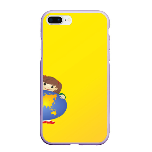 Чехол для iPhone 7Plus/8 Plus матовый Девочка из Советского Атласа Мир, цвет светло-сиреневый