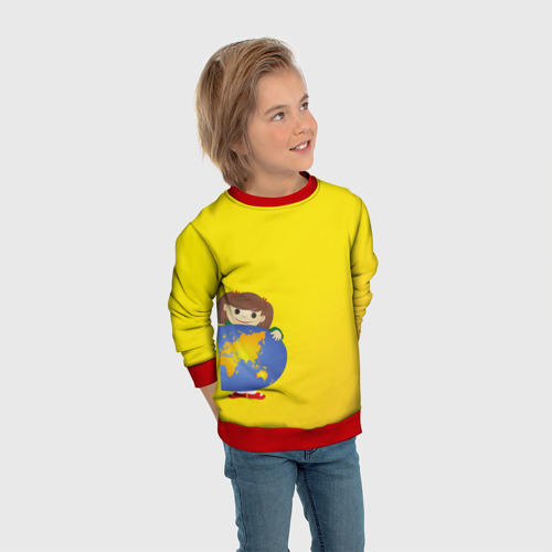 Детский свитшот 3D с принтом Девочка из Советского Атласа Мир, вид сбоку #3