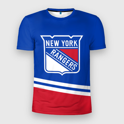 Мужская футболка 3D Slim New York Rangers Нью Йорк Рейнджерс, цвет 3D печать