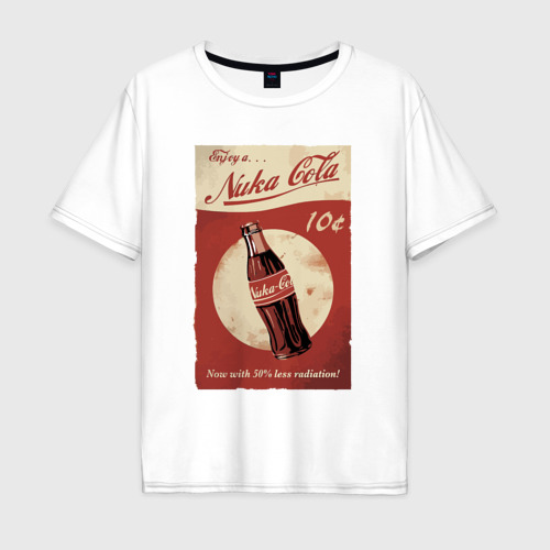 Мужская футболка хлопок Oversize Fallout Nuka Cola Poster Pop art, цвет белый