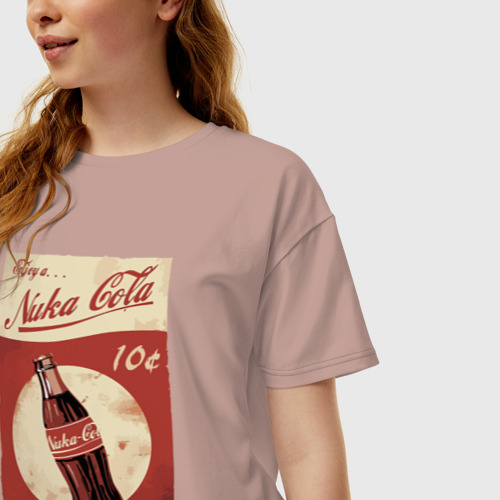 Женская футболка хлопок Oversize Fallout Nuka Cola Poster Pop art, цвет пыльно-розовый - фото 3