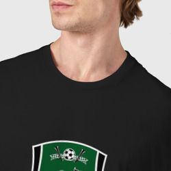 Футболка с принтом Краснодар футбольный клуб для мужчины, вид на модели спереди №4. Цвет основы: черный