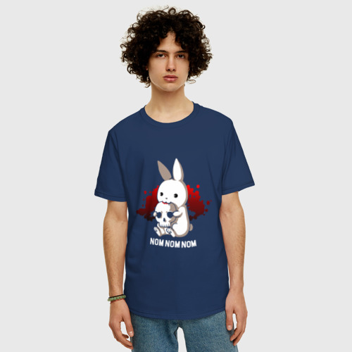 Мужская футболка хлопок Oversize Зайка ест мозг - фото 3