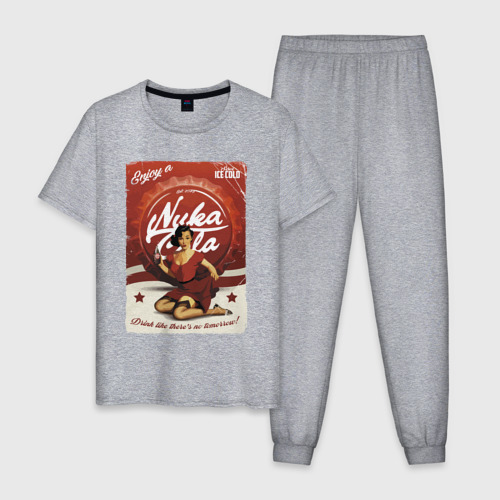 Мужская пижама хлопок с принтом Fallout / Nuka Cola / Ice cold / Poster, вид спереди #2