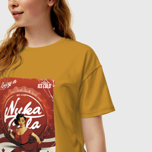 Женская футболка хлопок Oversize с принтом Fallout / Nuka Cola / Ice cold / Poster, фото на моделе #1