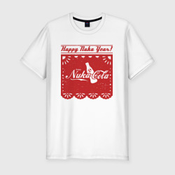 Мужская футболка хлопок Slim Fallou - enjoy nuka cola - new year poster