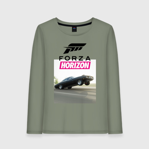 Женский лонгслив хлопок Forza horizon classic, цвет авокадо