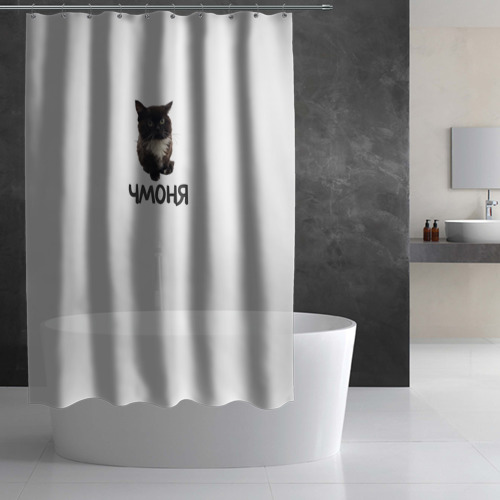 Штора 3D для ванной Кот чмоня - фото 2