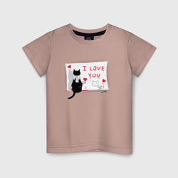 Детская футболка хлопок Влюбленный кот