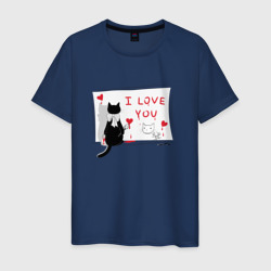 Влюбленный кот – Мужская футболка хлопок с принтом купить со скидкой в -20%