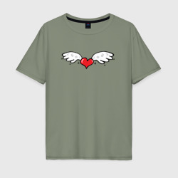 Мужская футболка хлопок Oversize Ha крыльях любви