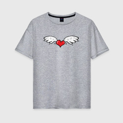 Женская футболка хлопок Oversize Ha крыльях любви