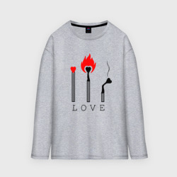 Мужской лонгслив oversize хлопок Love... любовь