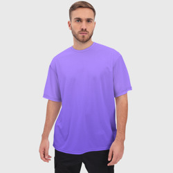 Мужская футболка oversize 3D Красивый фиолетовый светлый градиент - фото 2