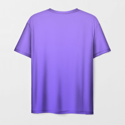 Футболка с принтом Красивый фиолетовый светлый градиент для мужчины, вид сзади №1. Цвет основы: белый