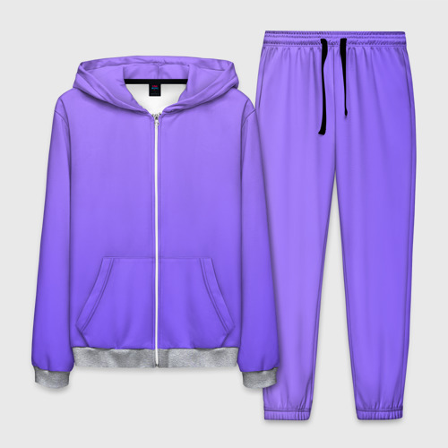 Мужской 3D костюм с принтом Красивый фиолетовый светлый градиент, вид спереди #2