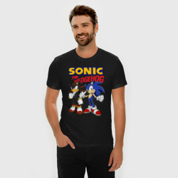 Мужская футболка хлопок Slim Еж Соник sonic the Hedgehog - фото 2