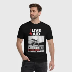 Мужская футболка хлопок Queen live Aid 1985 - фото 2