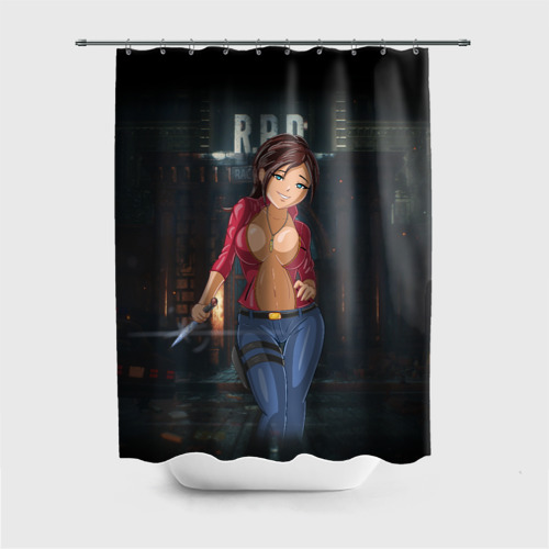 Штора 3D для ванной Claire Redfield from Resident Evil 2 remake by sexygirlsdraw