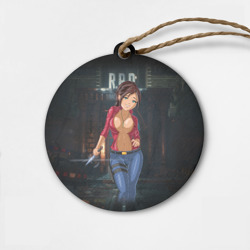 Деревянная игрушка круг Claire Redfield from Resident Evil 2 remake by sexygirlsdraw