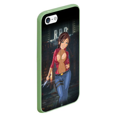 Чехол для iPhone 5/5S матовый Claire Redfield from Resident Evil 2 remake by sexygirlsdraw, цвет салатовый - фото 3