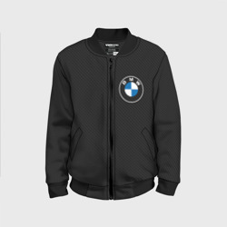 Детский бомбер 3D BMW logo carbon черный карбон