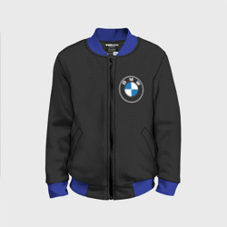 Детский бомбер 3D BMW logo carbon черный карбон