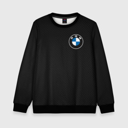 Детский свитшот 3D BMW logo carbon черный карбон