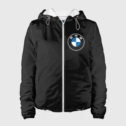 Женская куртка 3D BMW logo carbon черный карбон