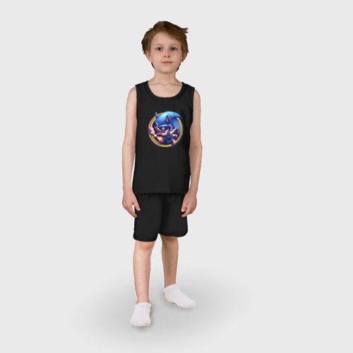Детская пижама с шортами хлопок Sonic Exe - horror, цвет черный - фото 3