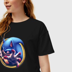 Женская футболка хлопок Oversize Sonic Exe - horror - фото 2