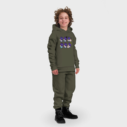 Детский костюм хлопок Oversize Значки на Эдгара/ Пины Бравл Старс Brawl Stars, цвет хаки - фото 3