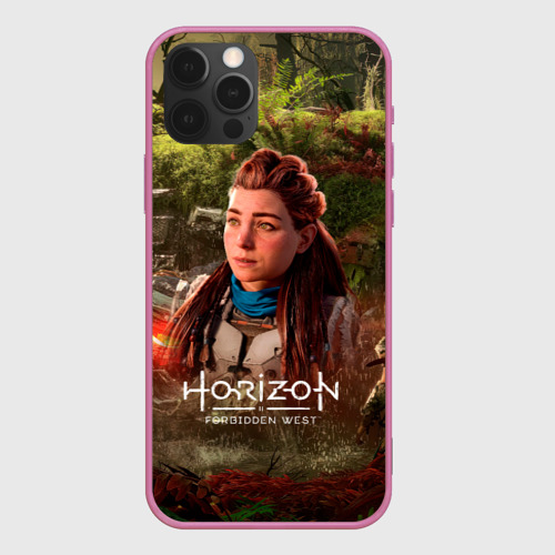 Чехол для iPhone 12 Pro с принтом Horizon forbidden west  Aloy, вид спереди #2