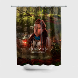 Штора 3D для ванной Horizon forbidden west  Aloy