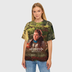 Женская футболка oversize 3D Horizon forbidden west  Aloy - фото 2