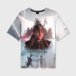 Женская футболка oversize 3D Элой Horizon Forbidden West game