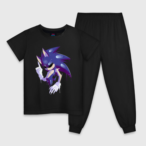 Детская пижама хлопок Sonic Exe Sketch, цвет черный