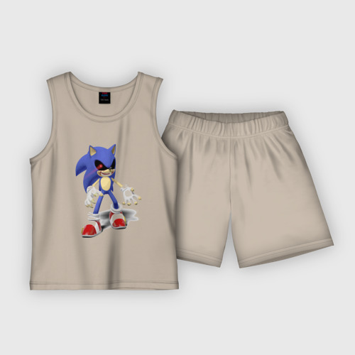 Детская пижама с шортами хлопок Sonic Exe Video game Hype, цвет миндальный