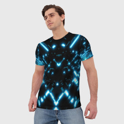 Мужская футболка 3D Силуэт электронных систем - фото 2