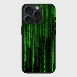 Чехол силиконовый для Apple iPhone 15 Pro Мax матовый Бегущий по коду