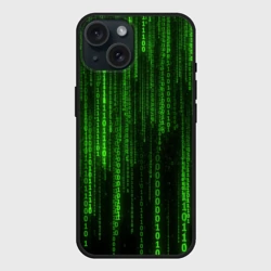 Чехол силиконовый для Apple iPhone 15 матовый Бегущий по коду