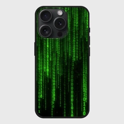 Чехол силиконовый для Apple iPhone 15 Pro матовый Бегущий по коду