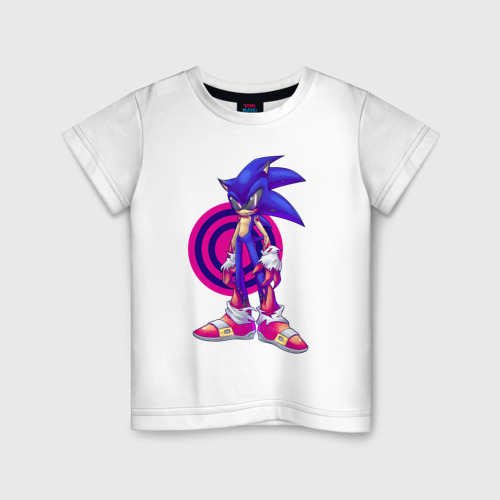 Детская футболка из хлопка с принтом Sonic Exe Video game Hedgehog, вид спереди №1